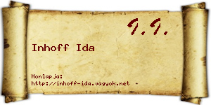 Inhoff Ida névjegykártya